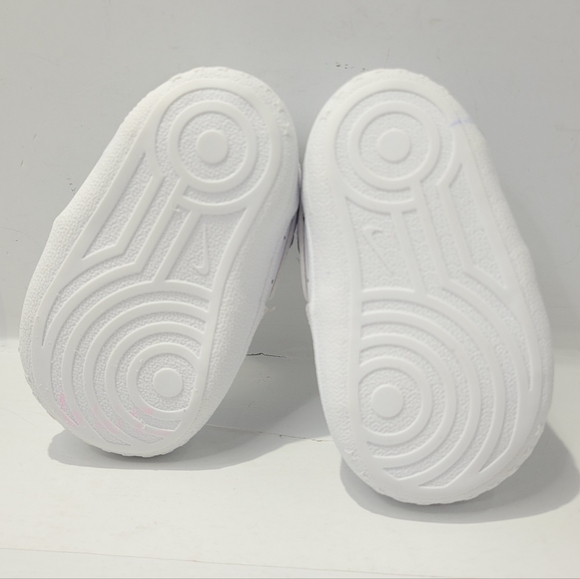 NIKE AIR FORCE 1 LOW TRIPLE WHITE CRIB INFANT SHOES SIZE 3C CK2201-100 - Picture 8 of 12